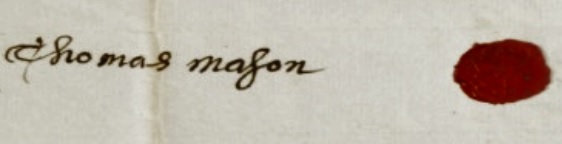 Thomas MASON's signature and seal